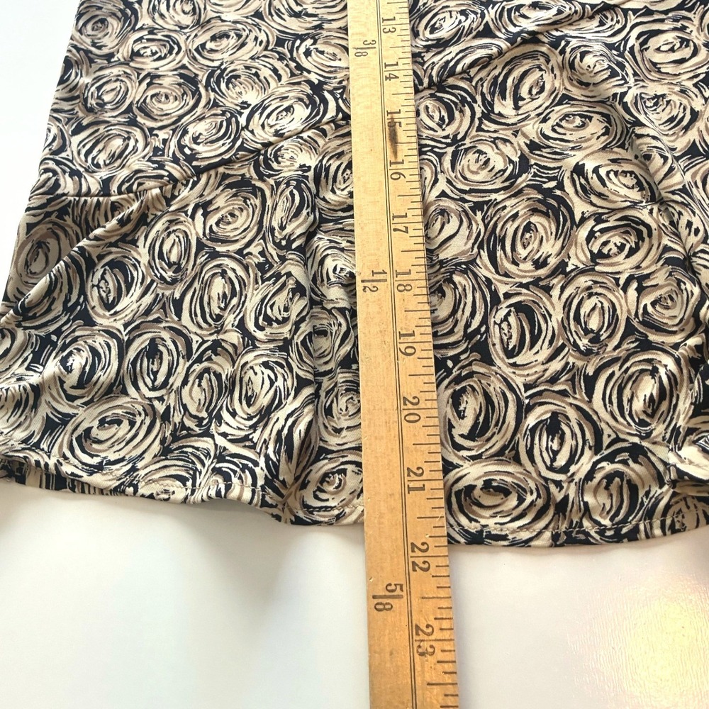 BCBG Retro Knee Length Skirt Pull On Small Flounce Floral Whimsigoth Office Chic - Picture 4 of 5
